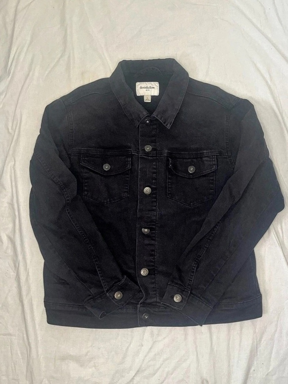Goodfellow & Co Black Denim Trucker Jacket Black Medium